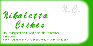 nikoletta csipes business card